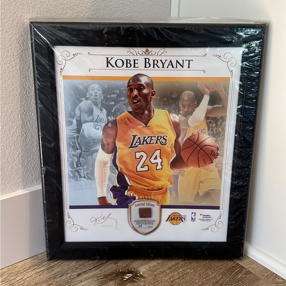 Kobe Bryant Framed Wall Art - Black and Gold